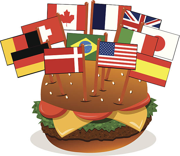 Multi-Ethnic Sandwich vector art illustration