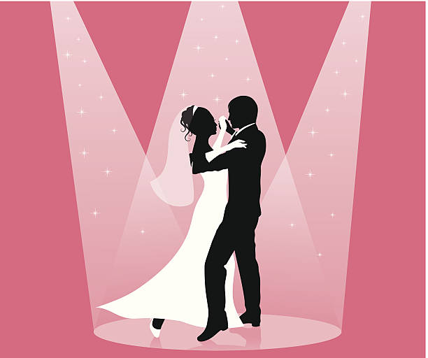 ilustrações de stock, clip art, desenhos animados e ícones de casal. - wedding bride wedding reception silhouette