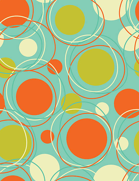 Retro seamless pattern in teal and orange vector art illustration