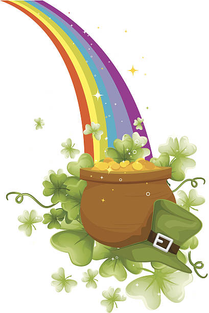 Pot of Gold vector art illustration