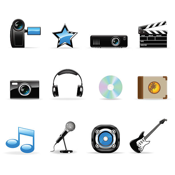 general icons-medien (set 5 - information symbol audio stock-grafiken, -clipart, -cartoons und -symbole