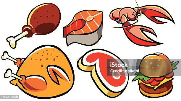 Jedzenie - Stockowe grafiki wektorowe i więcej obrazów Białe mięso - Białe mięso, Biznes, Czerwone mięso