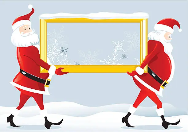 Vector illustration of Santa Claus with a frame