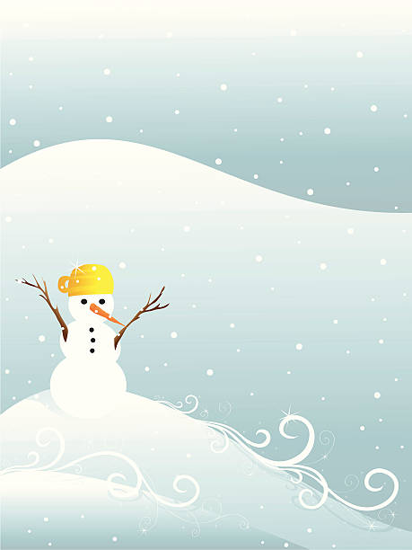 Bonhomme de neige sur la neige - Illustration vectorielle