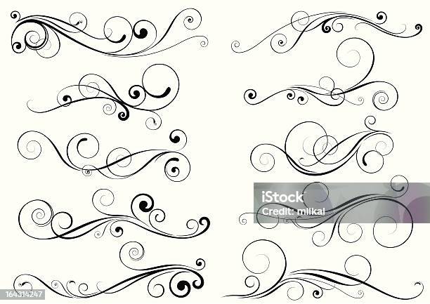 Set Of Swirl Design Elements Stock Illustration - Download Image Now - Swirl Pattern, Single Line, Ornate