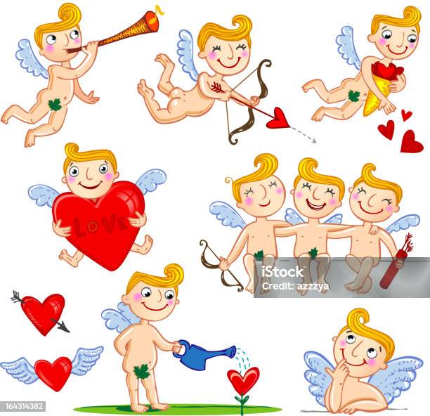 Cupidon Vecteurs libres de droits et plus d'images vectorielles de Amour - Amour, Flèche - Arc et flèche, Ange