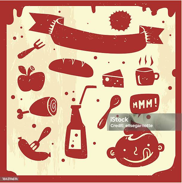 Essen Designelemente Im Retrolook Stock Vektor Art und mehr Bilder von 1950-1959 - 1950-1959, ClipArt, Sprudelgetränk