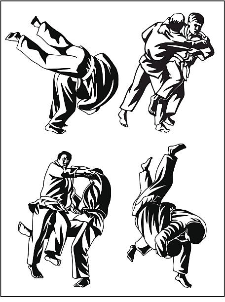 Judo_Colection Vetctor collection of judo for cutting judo stock illustrations