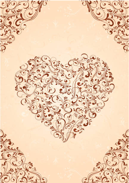 illustrations, cliparts, dessins animés et icônes de coeur sur fond beige - heart shape valentines day love backgrounds