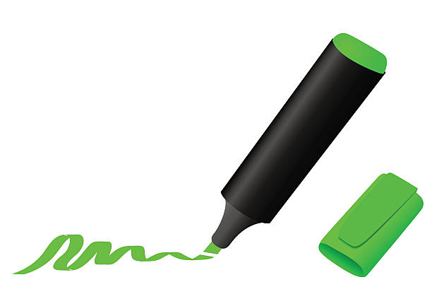 Green highlighter vector art illustration