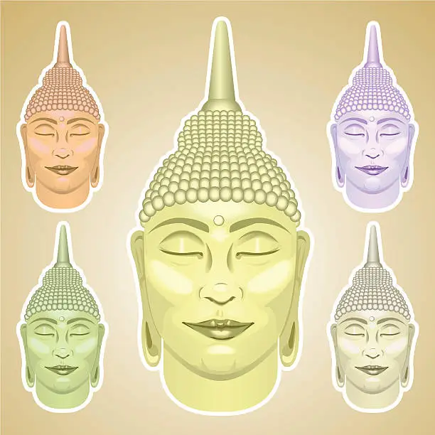 Vector illustration of Buddha's head