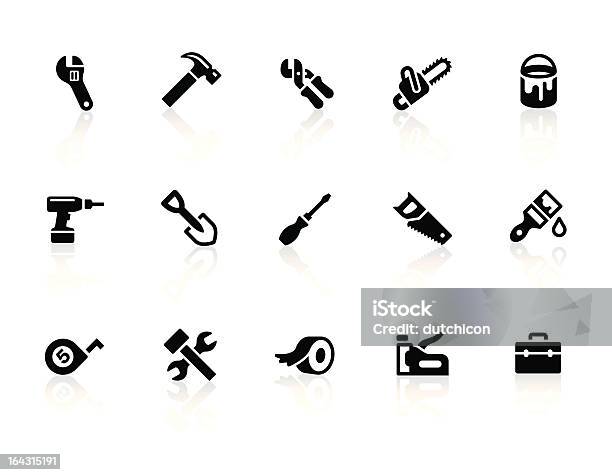 Инструмент Значки — стоковая векторная графика и другие изображения на тему Иконка - Иконка, Ящик для инструментов, Банка краски