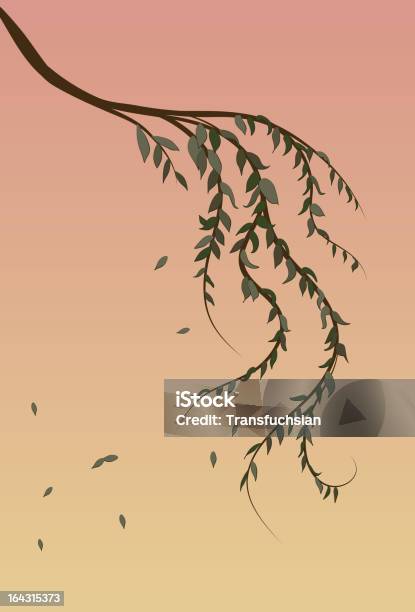 Weeping Willow Tree Branch Background Stock Illustration - Download Image Now - Wind, Weeping Willow, Backgrounds