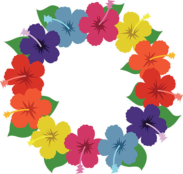 illustrazioni stock, clip art, cartoni animati e icone di tendenza di ibisco hawaiano leu - tropical climate polynesia flower pacific islands