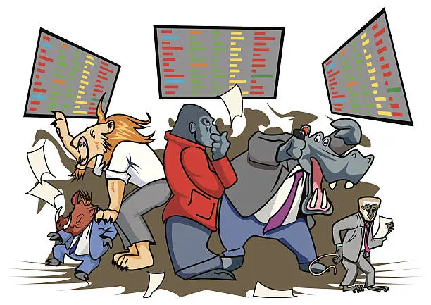 Vector illustration of Trading Floor