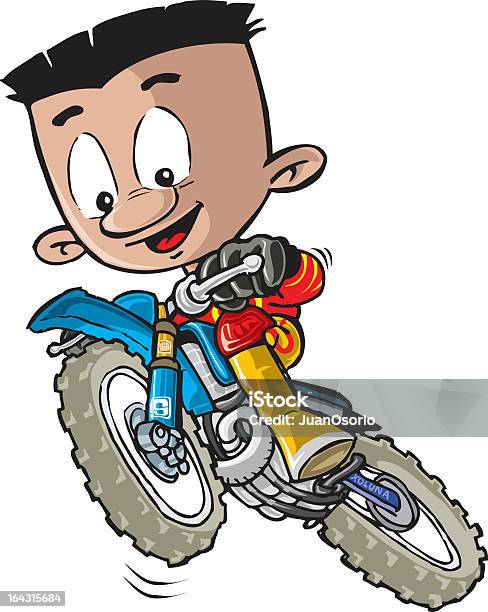 Ilustración de Motociclista y más Vectores Libres de Derechos de Motocross - Motocross, Viñeta, Motocicleta