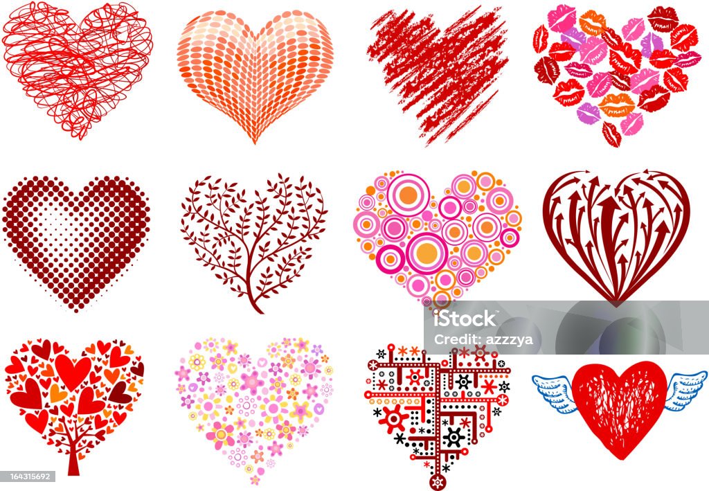 Set of vector hearts Collection of vector hearts Abstract stock vector