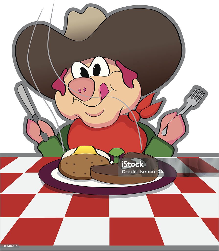 Cochon cow-boy - clipart vectoriel de Aliment libre de droits