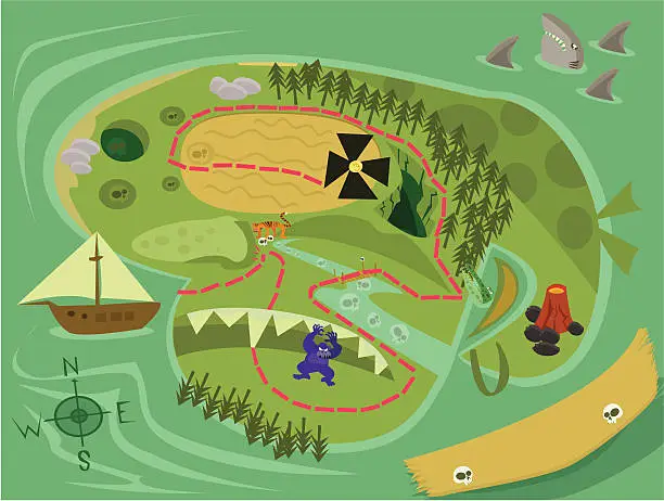 Vector illustration of Treasure Map