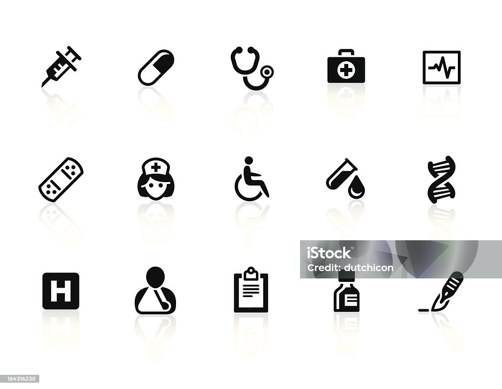 Sanità e medicina icone 1 - arte vettoriale royalty-free di Icona