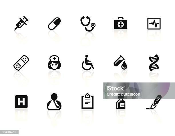 De Saúde E Medicina Ícones 1 - Arte vetorial de stock e mais imagens de Símbolo de ícone - Símbolo de ícone, Ficha do Paciente, Braço Partido