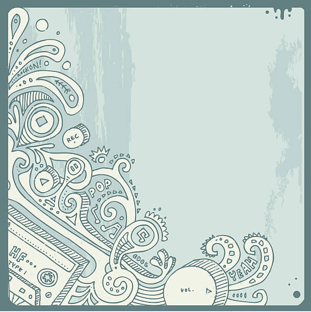 Music doodle. vector art illustration
