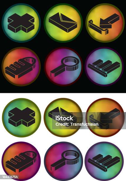 Glowing Circle Gradient Icon Buttons Stock Illustration - Download Image Now - Bar Graph, Brightly Lit, Circle