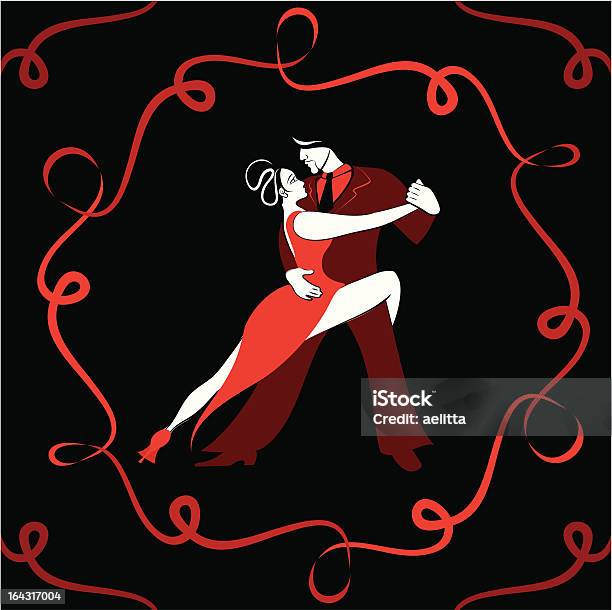 Tango - Arte vetorial de stock e mais imagens de Abraçar - Abraçar, Adulto, Alto-Contraste