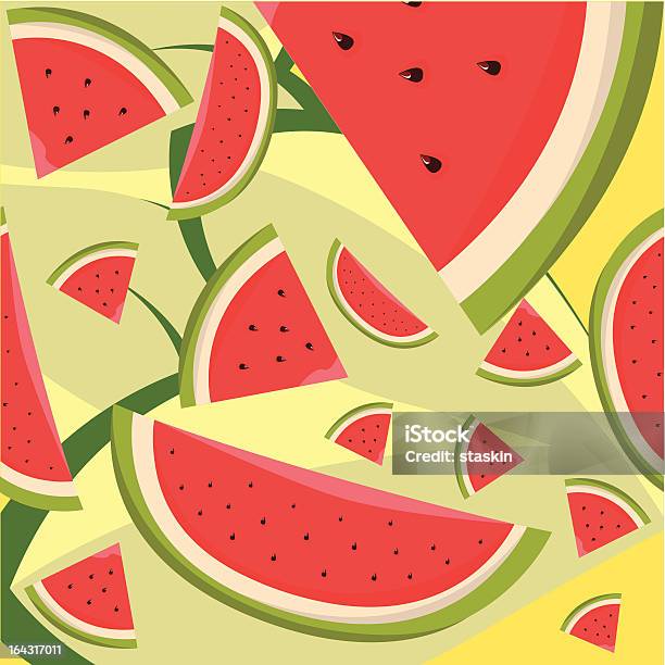 Wassermelonenillustrationen Stock Vektor Art und mehr Bilder von Bildhintergrund - Bildhintergrund, Freisteller – Neutraler Hintergrund, Gesunde Ernährung