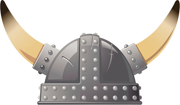 Viking Helmet Solo Viking Helmet Illustration. viking helmet vector stock illustrations
