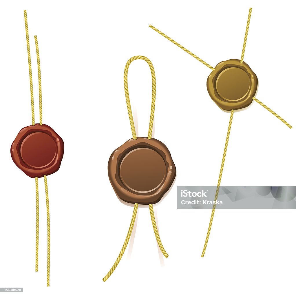 Nähte Wachs mit Kordelzug - Lizenzfrei Siegellack Vektorgrafik