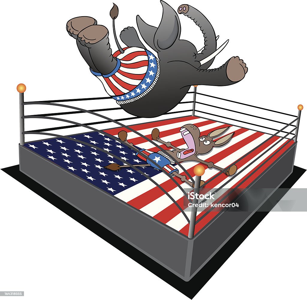 GOP Smackdown - Grafika wektorowa royalty-free (Amerykańska flaga)