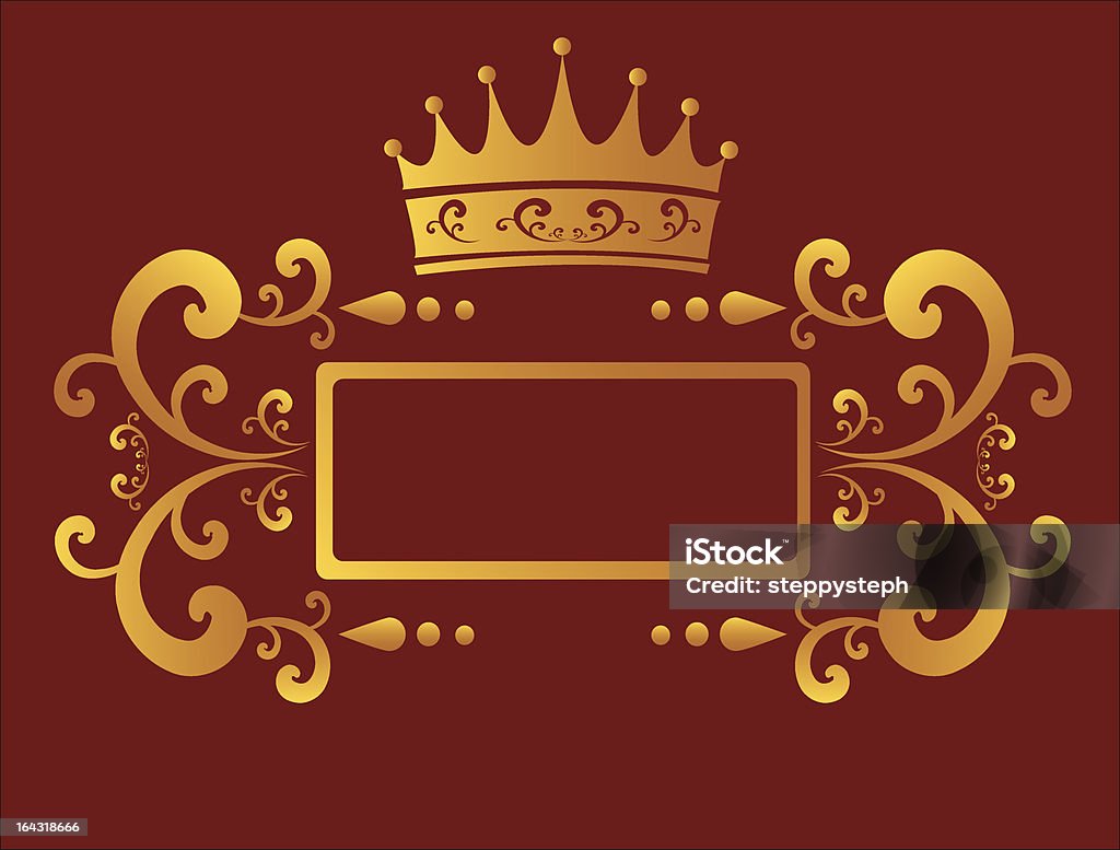 Red Gold Border Illustration of gold scrolls with text placement Abstract stock vector