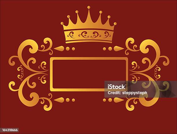 Red Gold Border Stock Illustration - Download Image Now - Abstract, Antique, Arts Culture and Entertainment