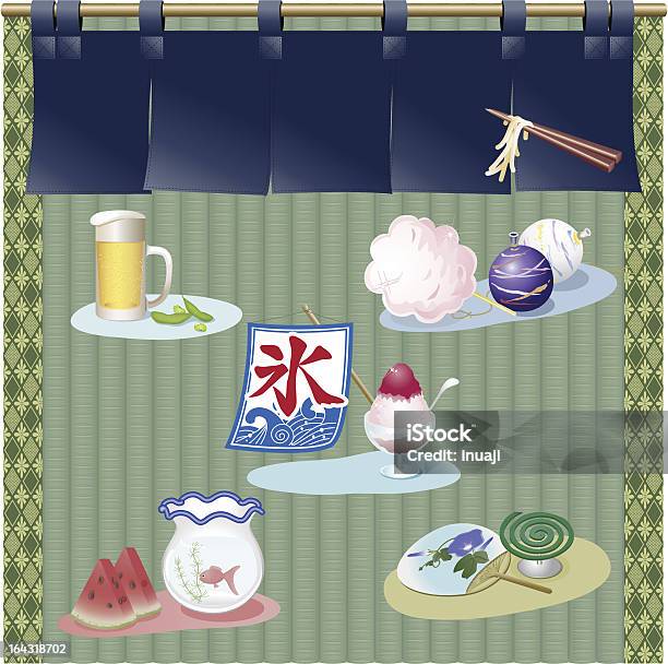 Japonês Verão - Arte vetorial de stock e mais imagens de Tatame - Tatame, Bandeira, Cultura Japonesa