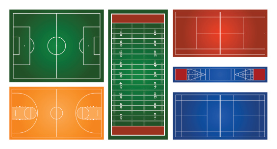 Miscellaneous illustrated sport courts and fields