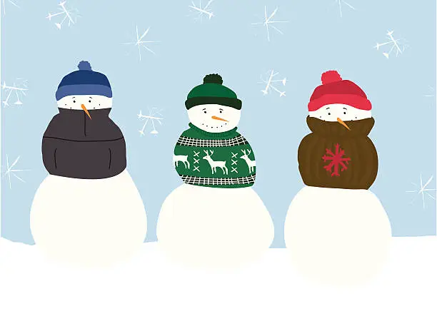 Vector illustration of Snowman Sweaters