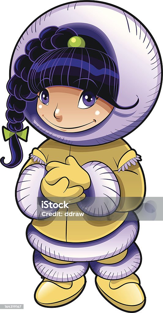 Eskimo dziecka - Grafika wektorowa royalty-free (Antropomorficzna buźka)