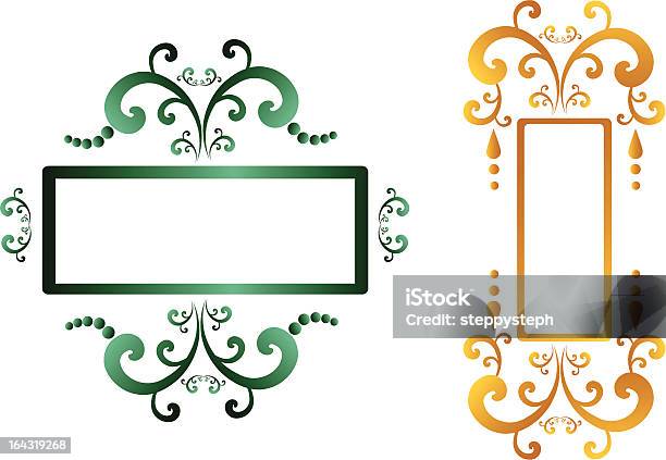 Ilustración de Verde Y Oro Bastidor y más Vectores Libres de Derechos de Abstracto - Abstracto, Adorno, Alta Sociedad