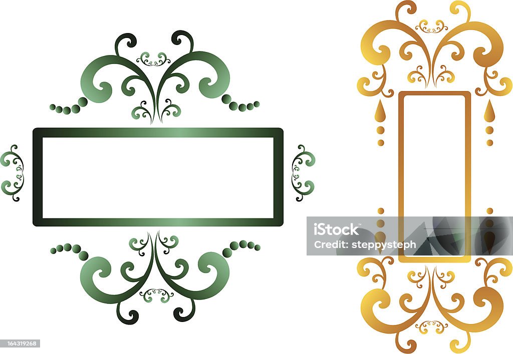 Verde e ouro quadros - Vetor de Abstrato royalty-free