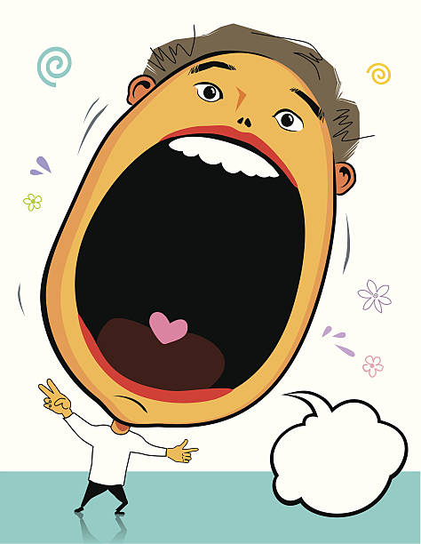 ilustraciones, imágenes clip art, dibujos animados e iconos de stock de gran sorpresa de - human mouth mouth open shouting screaming