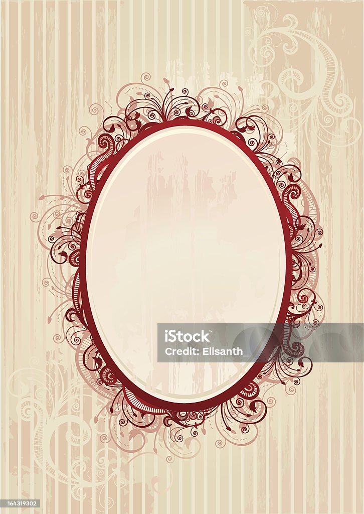 Vector illustration of romantic oval frame Vector illustration of romantic floral frame for greeting card Antique stock vector