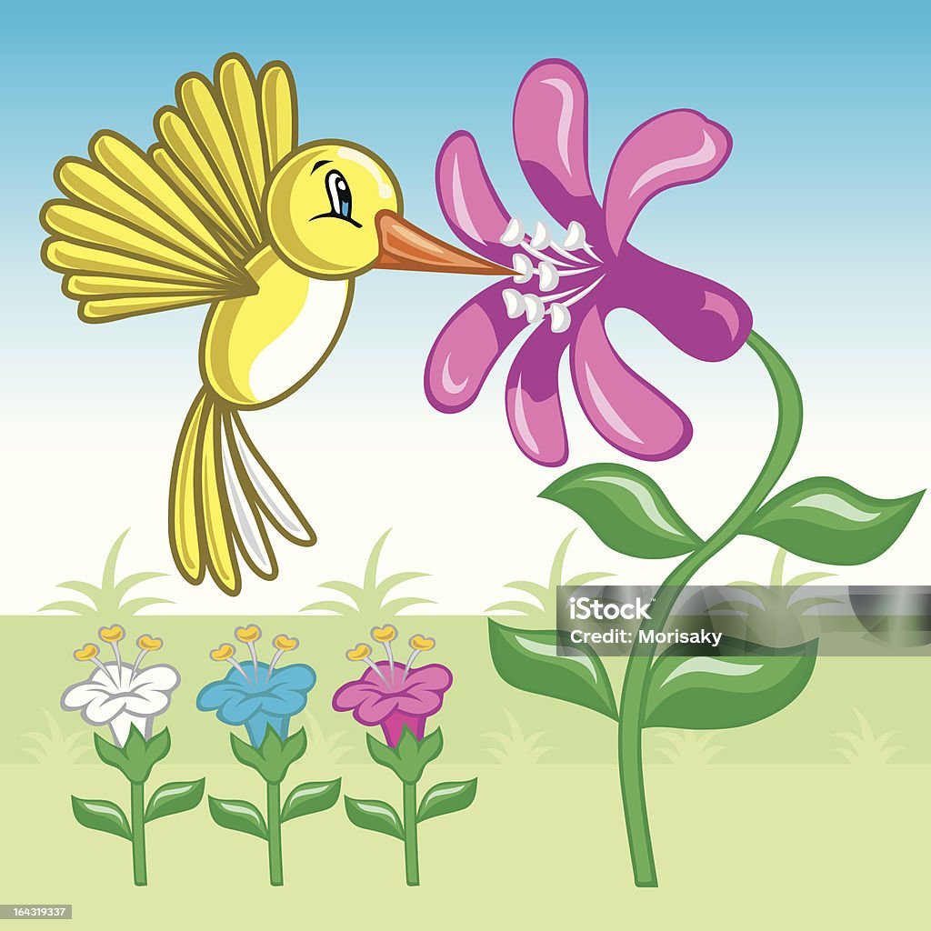 Colibri-Amarillo Volando - Lizenzfrei Kolibri Vektorgrafik