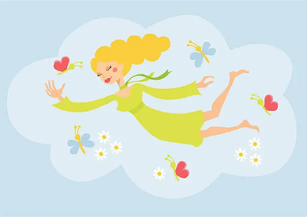 Vector illustration of Springtime Girl