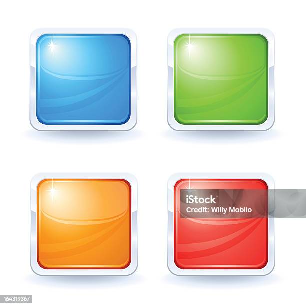 Four Shiny Buttons Stock Illustration - Download Image Now - Blue ...