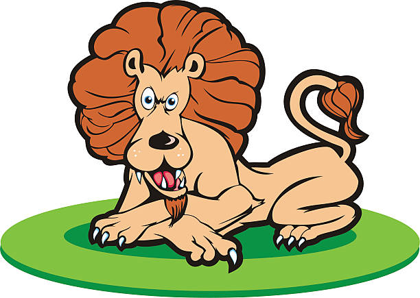 Bad Mood Lion vector art illustration