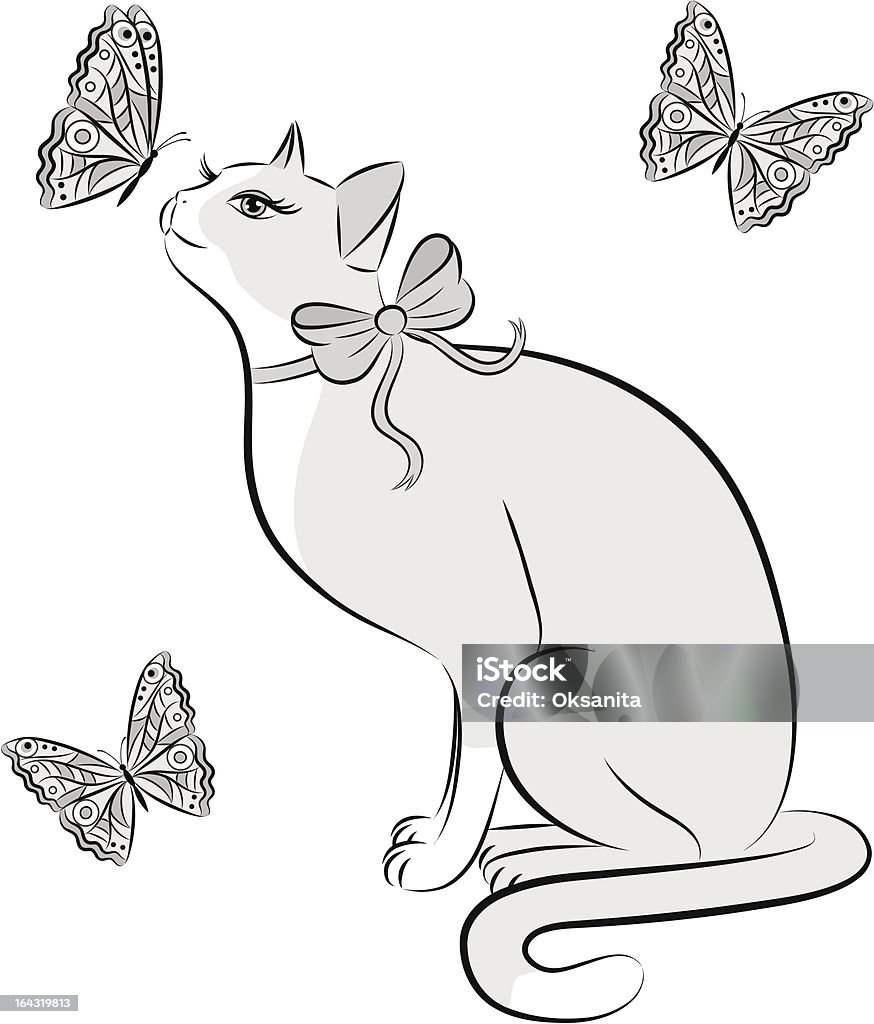 Kot z motyle. - Grafika wektorowa royalty-free (Clip Art)