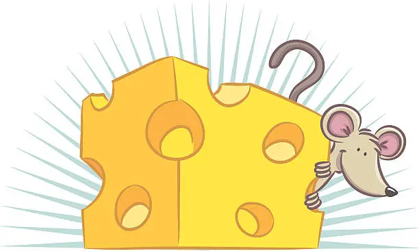 Vector illustration of Cheese and Mouse