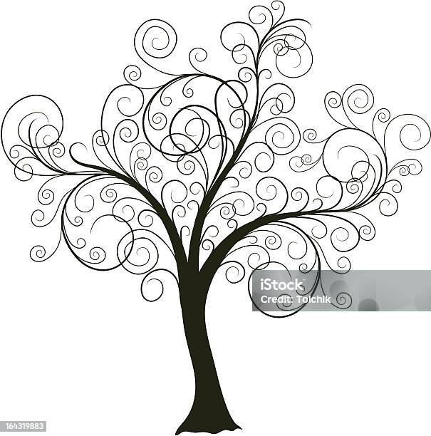 Decorative Tree Stock Illustration - Download Image Now - Art And Craft, Autumn, Blossom