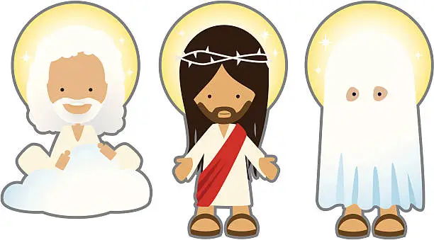 Vector illustration of Holy Trinity Characters